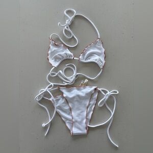 Top/bottom-Revolve Lovewave Petal white String Bikini XS